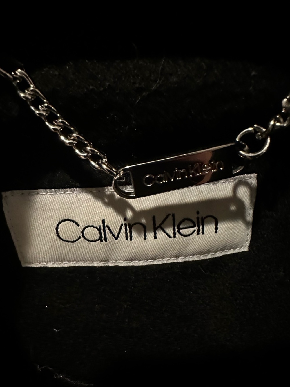Calvin Klein Black Wool Blend Belted Wrap Coat Oversized Lapel Women’s Size S - Picture 5 of 5